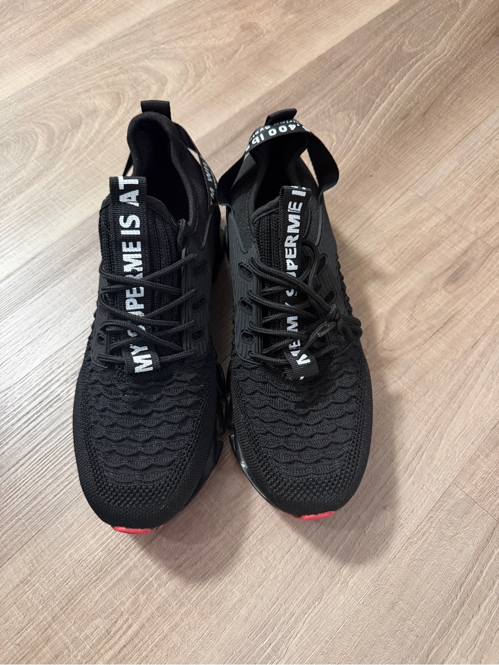 Men's Black Athletic Knit Swim Sneakers